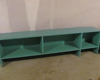 Green Painted Multipurpose Wood Shelf/Bench, $60
