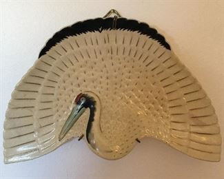 Wall hanging ceramic of swan 