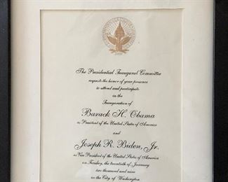 President Barack Obama’s inauguration invitation! 