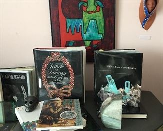 Books art jewelry paintings Asian artifacts indigenous intuit art