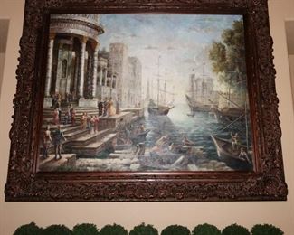 Venice canal and gondoliers art