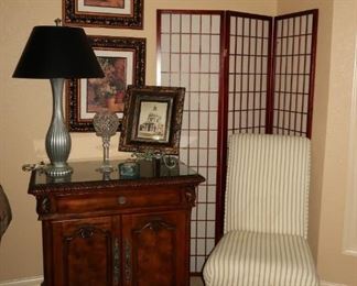 One of seven Parson's style chairs