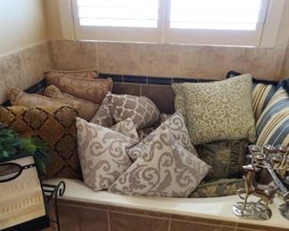 An immense selection of throw pillows