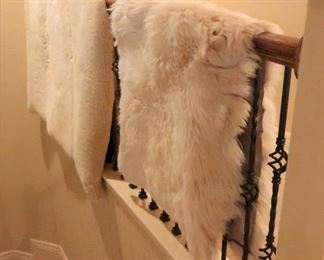 Sheep skin rug and mattress cover