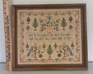 Vintage needlepoint crosstiched