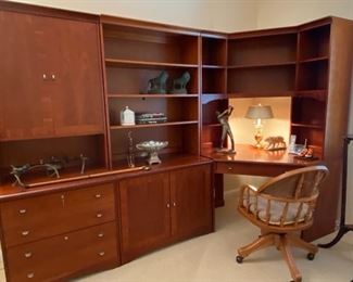 3 SECTION WORK STATION BOOK SHELFS AND FILE STORAGE