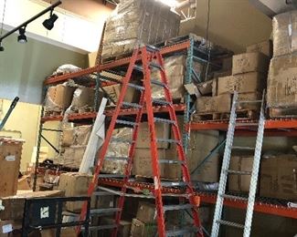 Huge Ladder and Massive Industrial Warehouse shelves $5,000 for the shelfs