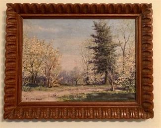 Dollie E Spidle Nabinger. Oil on canvas. Untitled Woodland Spring Scene.