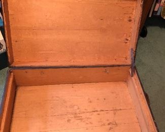 Henry Likly & Co. flat top steamer trunk. Rochester, New York  Circa late 1880s. Cedar lined.