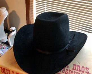 Miller Bros. Western Cowboy Hat, Size 7, 3X Beaver, Black