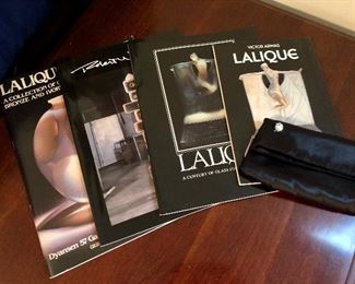 Lalique collection catalogs and books.