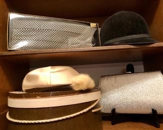 Vintage hats and handbags