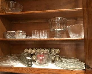 Clear and bright glass serving/baking dishes, Trifle bowl, French Madelaine pans.