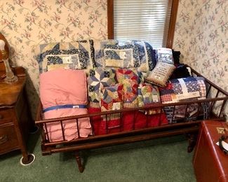 Late 1800 oak child's bed