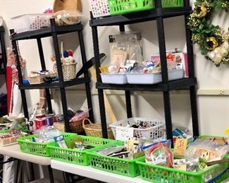 Baskets of nice (lots of new) sewing items