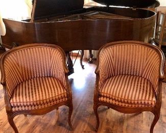 Vintage silk tub chair by San Antonio interior designer Mildred English