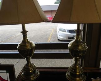 Pair Stiffel  brass table lamps