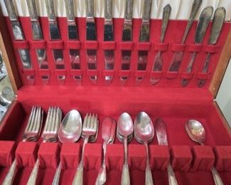 William Rogers 1937 Cotillion silver plate flatware set.