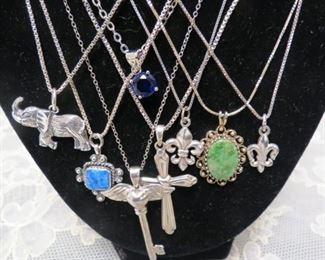 Sterling silver pendant necklaces.