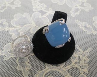 Ladies silver rings.