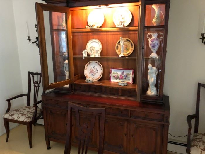 breakfront - china cabinet with loads of china