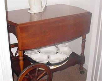 Vintage wooden tea cart