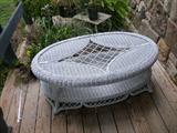 Outdoor wicker cocktail table
