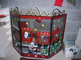 Gorgeous metal Christmas fireplace screen