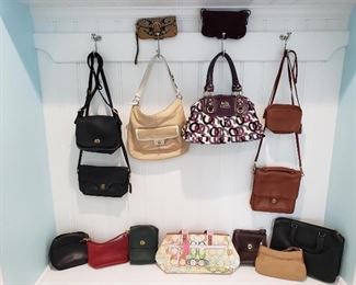 Coach bags, Dooney and Bourke, and many other designer handbags