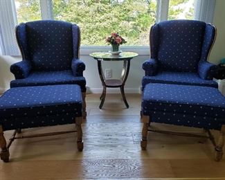 Pair of wingback chairs