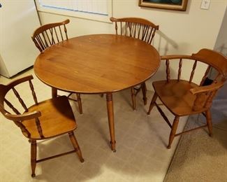 Maple dining room table and chairs