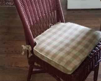 Set of 6 Farmhouse Wicker Dining Chairs