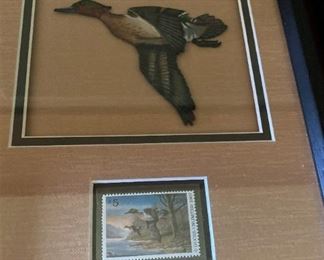Framed duck stamp art