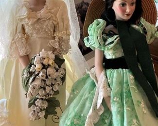 Princess Diana wedding doll;  Scarlett O'Hara from "Gone With the Wind"