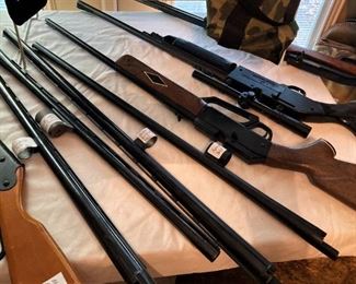 12- and 20-gauge shotgun barrels;  Crosman and Benjamin air rifles