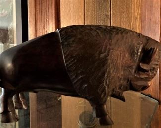 Carved buffalo