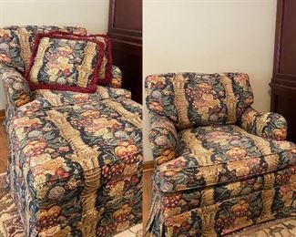 Large Arm Chair with Matching Ottomon
