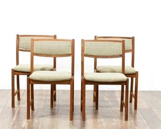 Set 4 Mid Century Modern Teak Dining Chairs