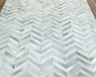 12X15' Hand Made Natural Hide Chevron Area Rug