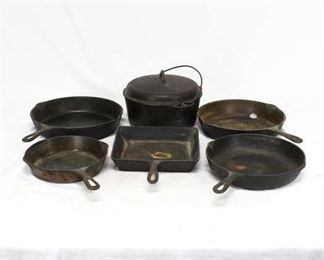 Set 6 Cast Iron Rustic Country Farmhouse Cookware 