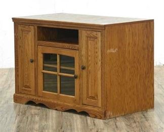 American Traditional Oak Finish Media Center Cabinet