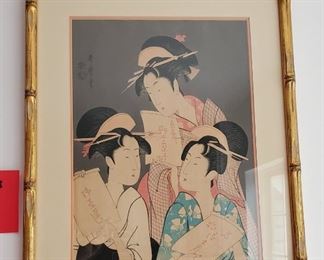 Antique Kitagawa Utamaro woodblock print