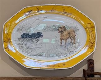Hermès Chiens d'arret Labrador Plate Platter Large 2x19x13.25 in HxWxD