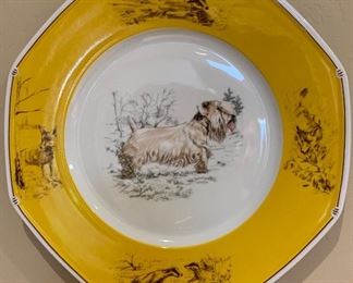 Hermès Chiens d'arret Sealyham Terrier Plate Platter 1x10x10in HxWxD