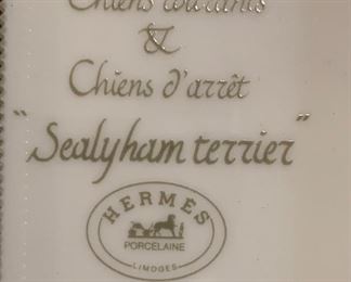 Hermès Chiens d'arret Sealyham Terrier Plate Platter 1x10x10in HxWxD