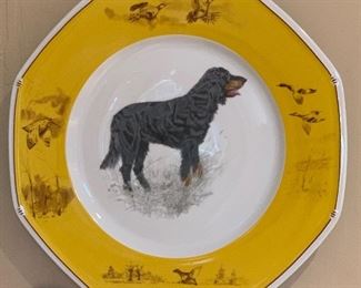 Hermès Chiens d'arret Gordon Setter Plate Platter 1x10x10in HxWxD