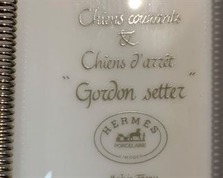 Hermès Chiens d'arret Gordon Setter Plate Platter 1x10x10in HxWxD