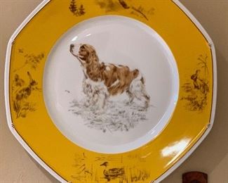Hermès Chiens d'arret Cocker Spaniel Plate Platter 1x10x10in HxWxD