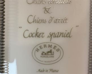 Hermès Chiens d'arret Cocker Spaniel Plate Platter 1x10x10in HxWxD