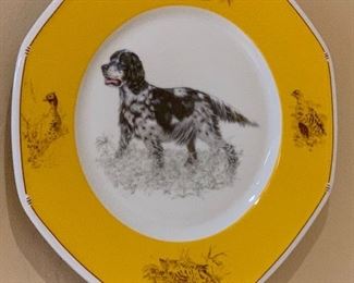 Hermès Chiens d'arret English Setter Plate Platter 1x10x10in HxWxD